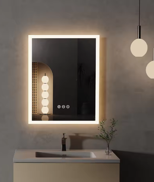 LED Badkamerspiegel met Verlichting en Anticondens – Wandgemonteerde Spiegel met Touchbediening en Geheugenfunctie