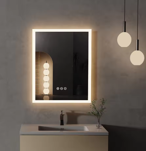 LED Badkamerspiegel met Verlichting en Anticondens – Wandgemonteerde Spiegel met Touchbediening en Geheugenfunctie