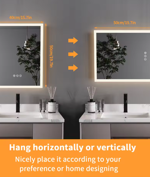 LED Badkamerspiegel met Verlichting en Anticondens – Wandgemonteerde Spiegel met Touchbediening en Geheugenfunctie