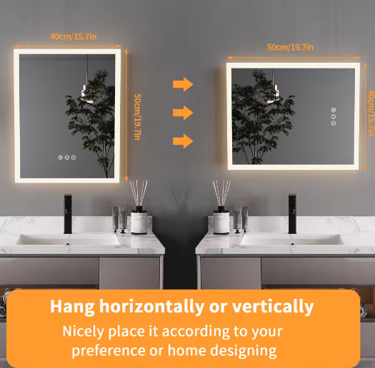 LED Badkamerspiegel met Verlichting en Anticondens – Wandgemonteerde Spiegel met Touchbediening en Geheugenfunctie