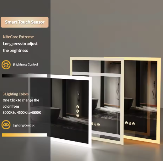 LED Badkamerspiegel met Verlichting en Anticondens – Wandgemonteerde Spiegel met Touchbediening en Geheugenfunctie