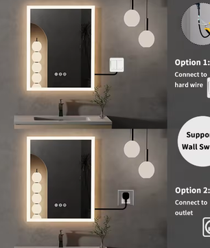 LED Badkamerspiegel met Verlichting en Anticondens – Wandgemonteerde Spiegel met Touchbediening en Geheugenfunctie