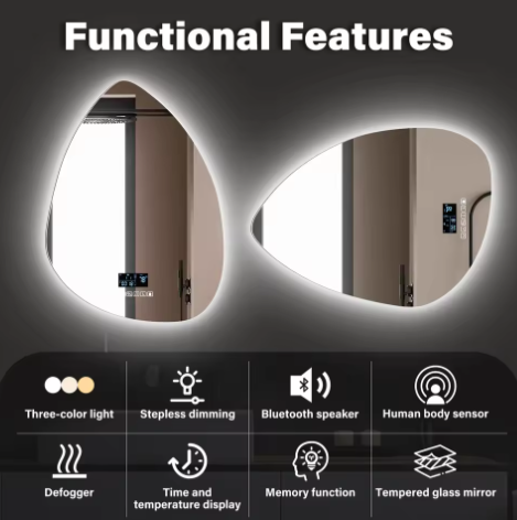 Slimme Waterdruppel LED Badkamerspiegel met Anticondens en Touchbediening