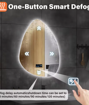 Slimme Waterdruppel LED Badkamerspiegel met Anticondens en Touchbediening
