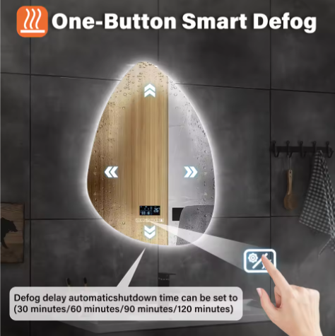 Slimme Waterdruppel LED Badkamerspiegel met Anticondens en Touchbediening