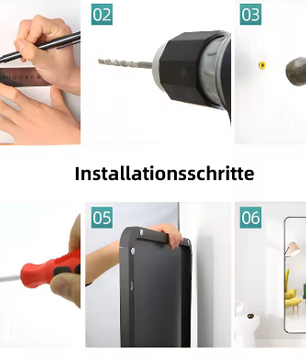 Volledige Lichaamsspiegel – Staande en Wandspiegel 155x45cm Veilig HD Zwart