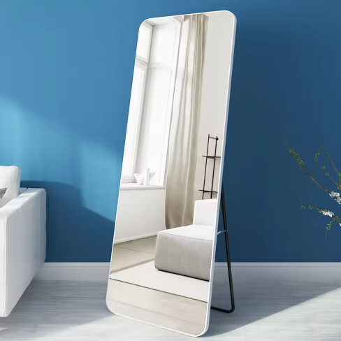 Volledige Lichaamsspiegel – Staande en Wandspiegel 155x45cm Veilig HD Zwart