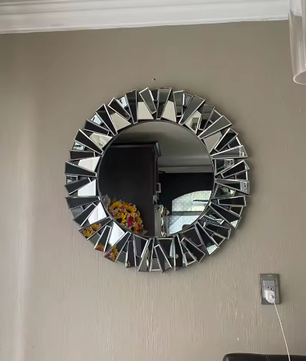 Unieke Sunburst Wandspiegel Rond 80 cm – Zilver Decoratief