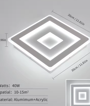 Moderne Vierkante LED Plafondlamp 42W – Acryl, Wit