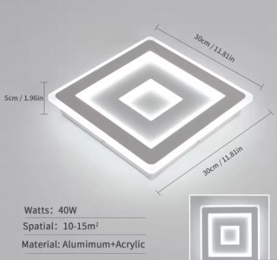 Moderne Vierkante LED Plafondlamp 42W – Acryl, Wit