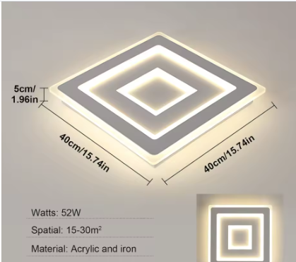 Moderne Vierkante LED Plafondlamp 42W – Acryl, Wit