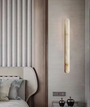 Minimalistische Marmeren Wandlamp – Art Deco Stijl