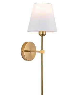 Industriële Wandlamp met Stoffen Lampenkap – Retro Design