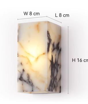 Luxe Zwarte Natuurstenen Wandlamp – Kubusvormige LED Blaker