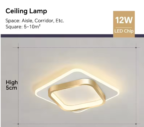 Moderne LED Plafondlamp voor Gang, Trap en Slaapkamer