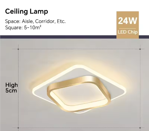 Moderne LED Plafondlamp voor Gang, Trap en Slaapkamer