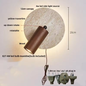 Moderne Travertijn LED Wandlamp met Houten Details