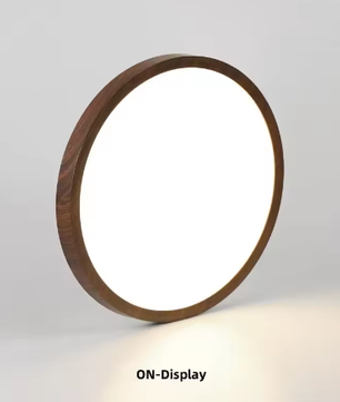 LED plafondlamp met houtnerf – Ultradunne ronde plafondverlichting met 3 lichtkleuren voor slaapkamer, keuken en badkamer
