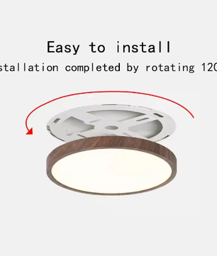 LED plafondlamp met houtnerf – Ultradunne ronde plafondverlichting met 3 lichtkleuren voor slaapkamer, keuken en badkamer