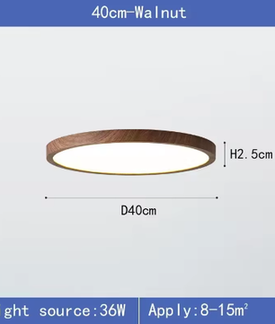 LED plafondlamp met houtnerf – Ultradunne ronde plafondverlichting met 3 lichtkleuren voor slaapkamer, keuken en badkamer