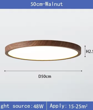 LED plafondlamp met houtnerf – Ultradunne ronde plafondverlichting met 3 lichtkleuren voor slaapkamer, keuken en badkamer