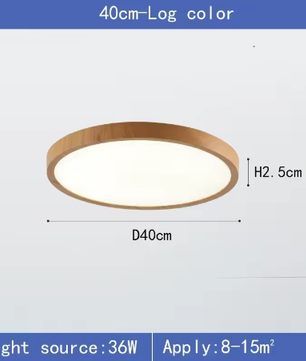 LED plafondlamp met houtnerf – Ultradunne ronde plafondverlichting met 3 lichtkleuren voor slaapkamer, keuken en badkamer