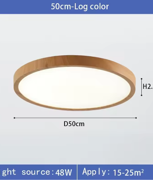 LED plafondlamp met houtnerf – Ultradunne ronde plafondverlichting met 3 lichtkleuren voor slaapkamer, keuken en badkamer