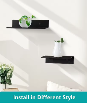 Zwevende badkamerplanken zonder boren – Wandplank voor opslag en decoratie in badkamer, keuken en woonkamer