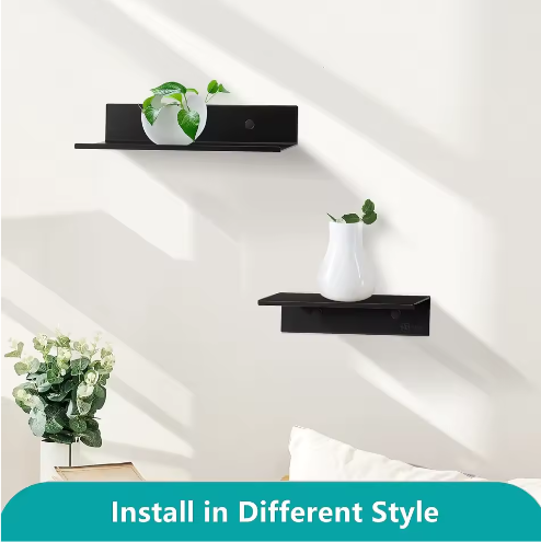 Zwevende badkamerplanken zonder boren – Wandplank voor opslag en decoratie in badkamer, keuken en woonkamer