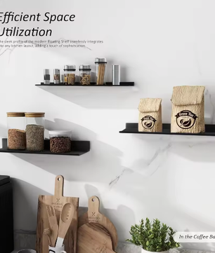 Zwevende badkamerplanken zonder boren – Wandplank voor opslag en decoratie in badkamer, keuken en woonkamer