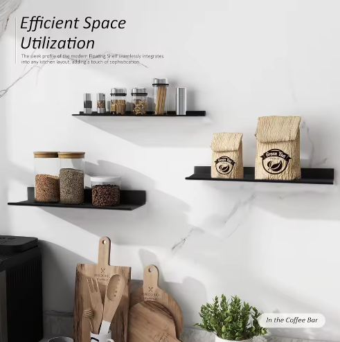 Zwevende badkamerplanken zonder boren – Wandplank voor opslag en decoratie in badkamer, keuken en woonkamer