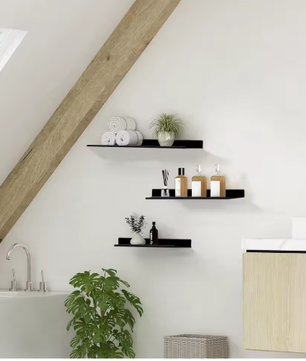 Zwevende badkamerplanken zonder boren – Wandplank voor opslag en decoratie in badkamer, keuken en woonkamer
