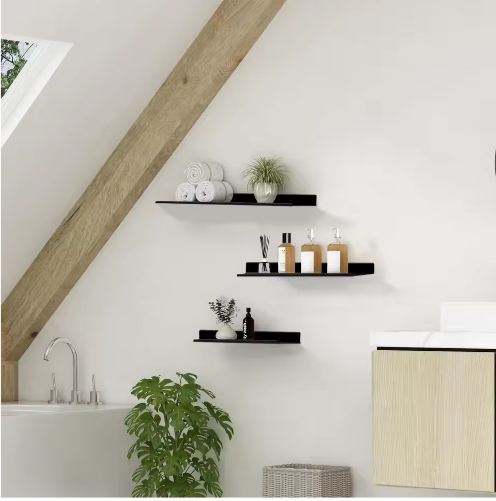 Zwevende badkamerplanken zonder boren – Wandplank voor opslag en decoratie in badkamer, keuken en woonkamer