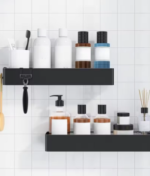 Doucherek zonder boren – 2-delig badkameropbergrek met grote capaciteit, sneldrogend en roestbestendig