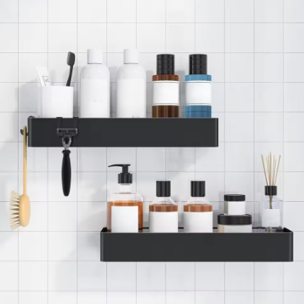 Doucherek zonder boren – 2-delig badkameropbergrek met grote capaciteit, sneldrogend en roestbestendig