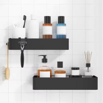 Doucherek zonder boren – 2-delig badkameropbergrek met grote capaciteit, sneldrogend en roestbestendig