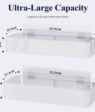 Doucherek zonder boren – 2-delig badkameropbergrek met grote capaciteit, sneldrogend en roestbestendig