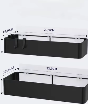 Doucherek zonder boren – 2-delig badkameropbergrek met grote capaciteit, sneldrogend en roestbestendig