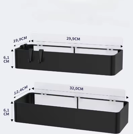 Doucherek zonder boren – 2-delig badkameropbergrek met grote capaciteit, sneldrogend en roestbestendig