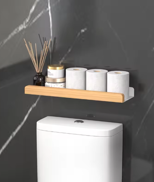 Opbergrek voor badkamer en woonkamer – Wandgemonteerd opbergrek zonder boren voor boven het toilet