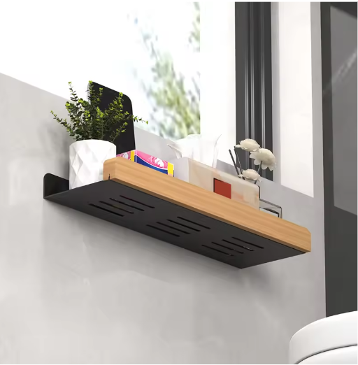 Opbergrek voor badkamer en woonkamer – Wandgemonteerd opbergrek zonder boren voor boven het toilet