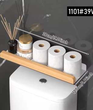 Opbergrek voor badkamer en woonkamer – Wandgemonteerd opbergrek zonder boren voor boven het toilet