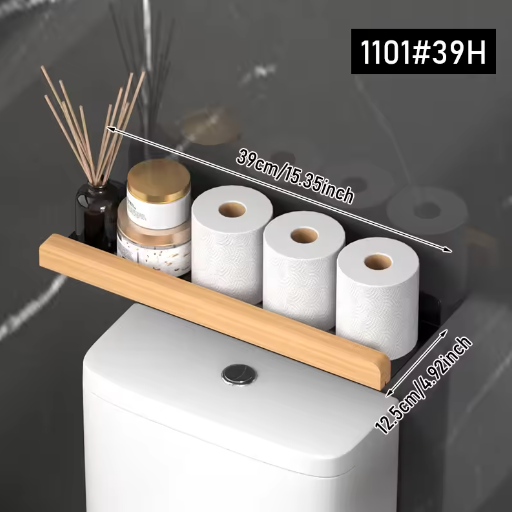 Opbergrek voor badkamer en woonkamer – Wandgemonteerd opbergrek zonder boren voor boven het toilet