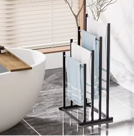 4-laags handdoekenrek – Vrijstaand multifunctioneel handdoekopbergrek voor badkamer