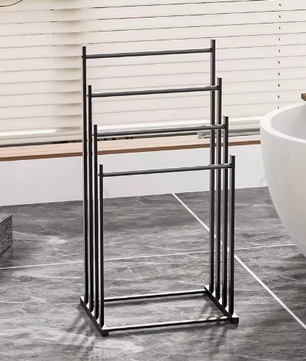 4-laags handdoekenrek – Vrijstaand multifunctioneel handdoekopbergrek voor badkamer