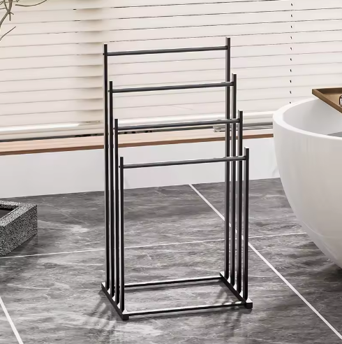 4-laags handdoekenrek – Vrijstaand multifunctioneel handdoekopbergrek voor badkamer