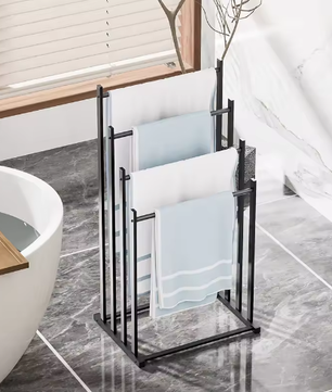 4-laags handdoekenrek – Vrijstaand multifunctioneel handdoekopbergrek voor badkamer
