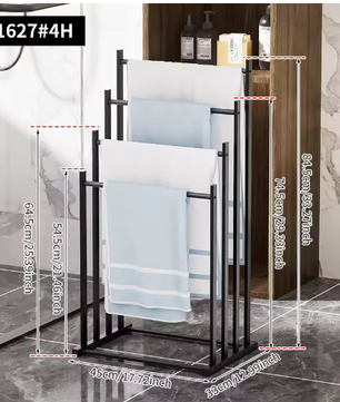 4-laags handdoekenrek – Vrijstaand multifunctioneel handdoekopbergrek voor badkamer