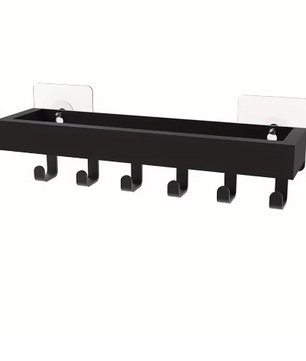 Rustieke houten sleutelhouder met opbergvak en 6 haken – Wandgemonteerde organizer voor hal, slaapkamer en kantoor