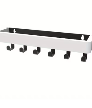 Rustieke houten sleutelhouder met opbergvak en 6 haken – Wandgemonteerde organizer voor hal, slaapkamer en kantoor